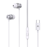 Ambrane Type-C Wired in Ear Earphones, 10Mm Bass Drivers, Inline Controls for Type C Smartphones, iPhone 15 & Laptop, 1.2M Braided Anti Tangle Wire with Mic for Clear Calling (Beatz T03, )
